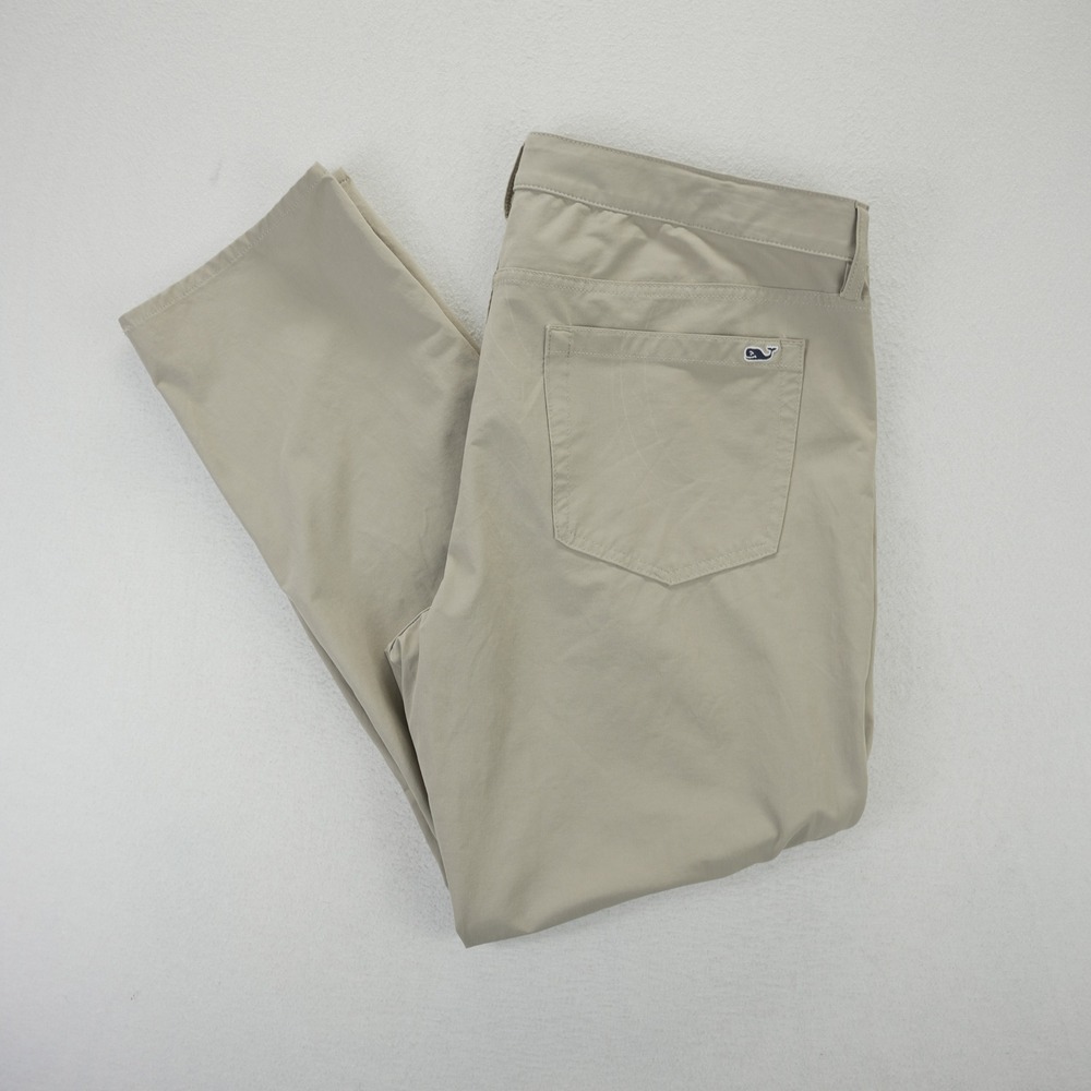 Vineyard Vines Performance Chinos Mens 38x30 Khaki Tan Stretch Breaker Pants